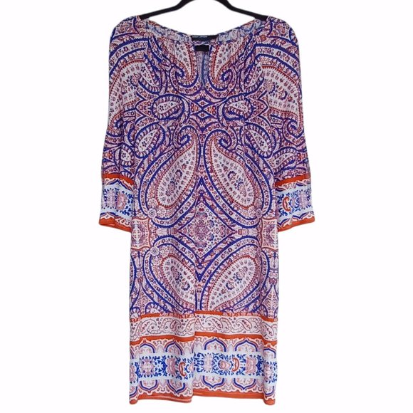 Maggy London Colorful Cold Shoulder Dress Size 6 - Picture 1 of 5